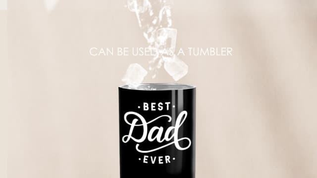 SANDJEST 4-in-1 Best Dad Ever Tumbler Gifts for Dad from Daughter Son - 12oz Dad Can Cooler Tumblers Travel Mug Cup - Stainless Steel Insulated Cans Coozie Christmas, Birthday, Father's Day Gift