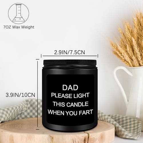 Homsolver Gifts for Dad, Fathers Day Christmas Birthday Dad Gifts from Daughter Son - Sandalwood Scented Candle (7OZ)