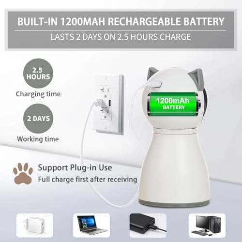 YVE LIFE Laser Cat Toys for Indoor Cats,The 4th Generation Real Random Trajectory Motion Activated Rechargeable Automatic Cat Laser Toy,Interactive Cat Toys for Bored Indoor Adult Cats/Kittens(White)