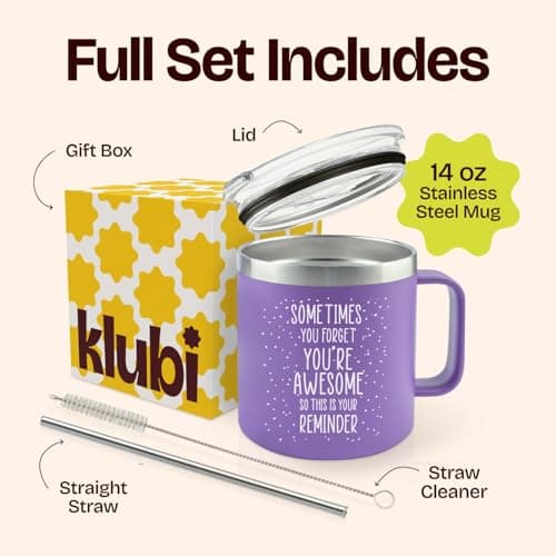 Birthday Gifts for Women Friendship - Sometimes You Forget Your Awesome Gifts Purple Coffee Mug for Her 14oz Inspirational Unique Graduation Gift Ideas 2025 Thank You Gift for Teachers Appreciation