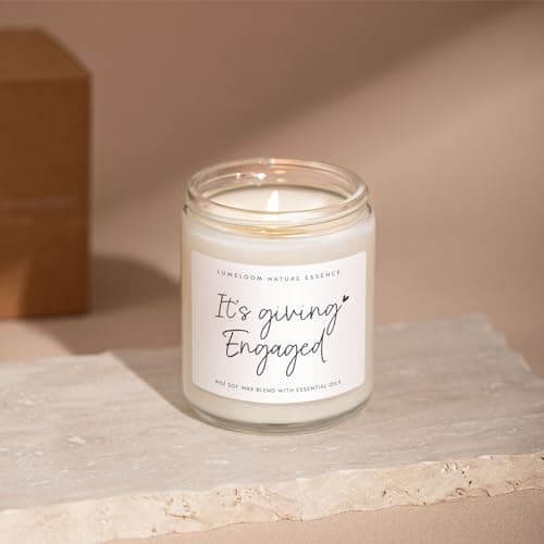 Engagement Gifts for Couples, Engagement Candle - 9oz Lavender Scented Soy Wax Candle, Engaged Gifts for Women, Bride to be, Fiance