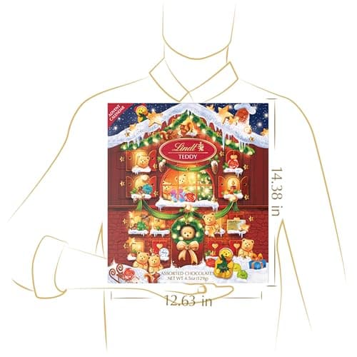 Lindt Holiday Teddy Bear Advent Calendar Assorted Chocolate Candy, 4.5 oz.