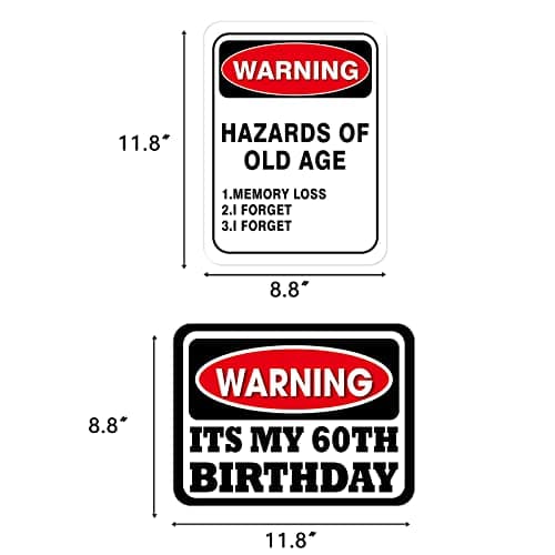 WERNNSAI 60th Birthday Decorations - 9 PCs 60 Years Funny Signs 60s Decorations, 60th Party Yard Garden Banner Table Centerpieces Door Wall Windows Signs Picture Props for Men Women, Happy Bday Old Decor