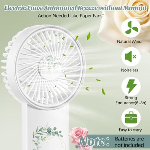 24 Pcs Mini Wedding Fan for Guests Bulk Handheld Battery Operated Fan Greenery Thank You for Celebrating with Us Wedding Favors Souvenirs Gifts for Guests Summer Outdoor Baby Shower