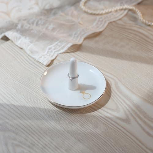 HOME SMILE Ring Holder Printed Ring，Engagement Engaged Wedding Bridal Gifts for Newly Engaged Friend,Daughter, Sister,Newlyweds,BFF