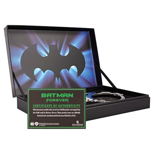 SalesOne DC Batman Forever Bat Cuffs Bracelet Replica Collector's Box Set | Jewelry For Cosplay, Display, and Everyday Wear