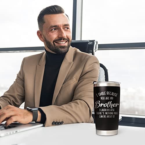 Brother Gifts - Christmas, Birthday, Father's Day Tumbler Coffee Cup from Sister