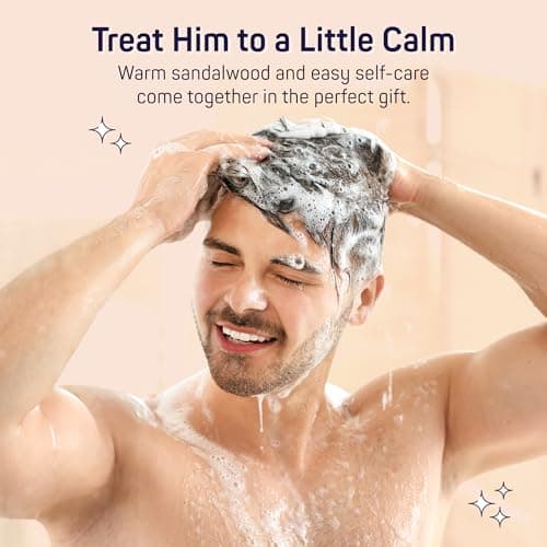 SpaLife Men's Sandalwood Luxury Spa Skincare Set - Complete Care Kit for Rugged Revitalization, Exfoliating Scrub - Bath and Body Collection for Cleansing, Moisturizing, and Rejuvenation