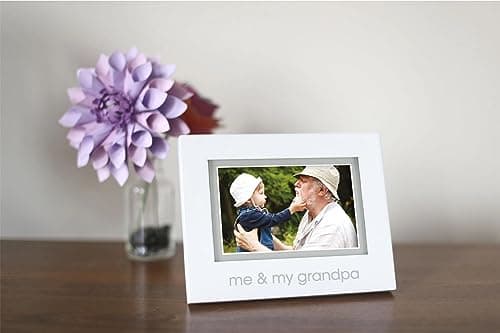 Pearhead Me and My Grandpa Picture Frame, Baby Keepsake Photo, Gender-Neutral Nursery Décor, First Father's Day, Grandparents Gift, White