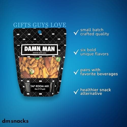 Gourmet Nut Gift Box for Men - 6 Unique Handcrafted Snacks, Ideal Gift for Dad, Birthday, or a Bold Snack Adventure