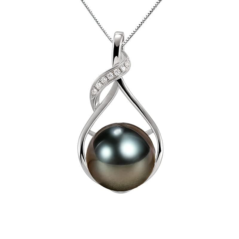 Gifts for Women Wife-Tahitian-Black-Pearl-Necklace-Gift for Wife Wedding Birthday Anniversary Jewelry-Mom Girlfriend Her Mothers Day Gifts for Mom Women Valentines Christmas Day