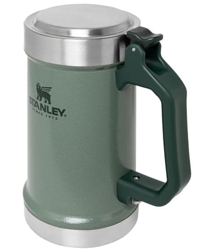 STANLEY Classic Bottle Opener Beer Stein 24 oz | Flip Up Lid and Heavy Duty Handle with Built In Bottle Opener | Insulated Stainless Steel Beer Mug | BPA-Free