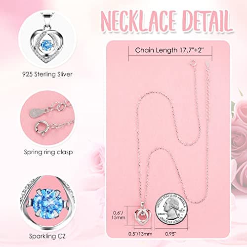 ADDWel Preserved Rose Gifts for Her, Forever Real Flowers with Sterling Silver Necklace for Wife Girlfriend Mom on Birthday Anniversary