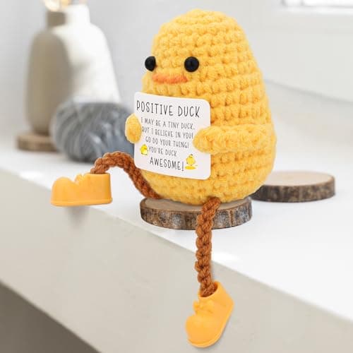 Birthday Gifts for Women Men Long Legged Cute Support Duck, Friend Colleague Teacher Graduation Gifts, Handmade Emotional Cheer Support Positive Funny Gift