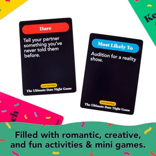The Ultimate Date Night Game by Relatable, Great for Couples Games and Stay at Home Date Night Ideas, From The Makers of Let's Get Deep Relationship Card Game, Includes 300 Cards & Spinner