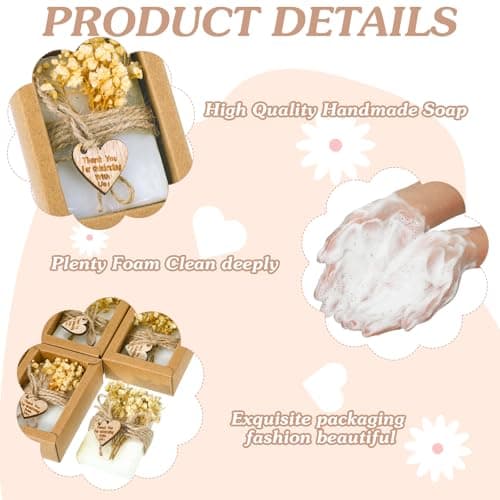 Demissle 30 Pcs Mini Scented Soap Wedding Party Favors Gifts Baby Shower Bridal Shower Handmade Natural Soap Favors for Guests in Bulk for Wedding Souvenirs Engagement Party(White)
