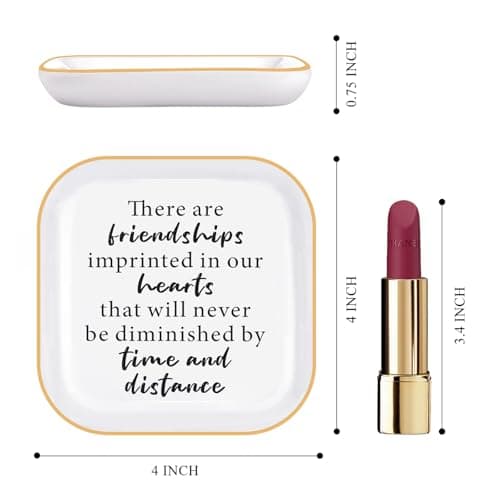 Friend Birthday Gifts for Women Ring Dish Friendship Gifts for Women Friends Female Gifts "There are friendships imprinted in our hearts that will never be diminished by time and distance"