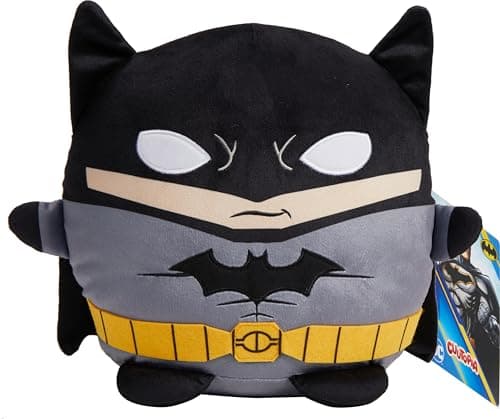 Mattel DC Cuutopia Batman Plush Toy, Super Hero Soft Rounded Pillow Doll, 10-inch Character Collectible