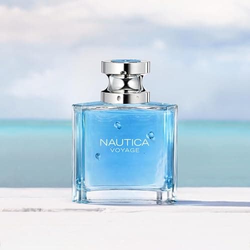 Nautica Voyage Eau De Toilette, Cologne and Fragrance For Men, Fresh, Romantic, Fruity Scent Woody, Aquatic Notes of Apple, Water Lotus, Cedarwood, and Musk Ideal Day Wear, Long Lasting 3.3Fl oz