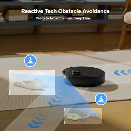 roborock Q10 S5+ Robot Vacuum and Mop, 10,000Pa Suction, Upgraded from Q8 max+, 70 Days Self-Emptying, Obstacle Avoidance, Sonic Mopping, Dual Anti-Tangle Design, Auto Mop Lifting, Ideal for Pet Hair
