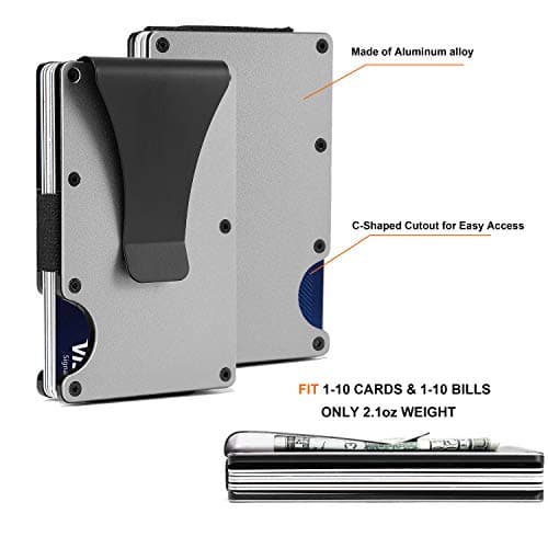 To My Boyfriend Gift | Men Minimalist Personalized Engraved Metal Wallet from Girlfriend | Custom Love Message Slim Aluminum Card Holder with Money Clip | Birthday Anniversary Christmas Valentines Day