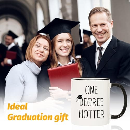 Graduation Gifts for Her, Him - 11oz Ceramic One Degree Hotter Mug - 2025 Funny College, Master, Degree, Phd Graduation Gift for Women, Men