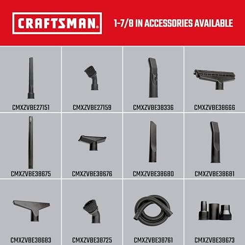 CRAFTSMAN CMXEVBE17040 4 Gallon 5.0 Peak HP Wet Dry Vac, Portable Shop Vacuum Wet and Dry with Filter, Hose and Attachments for Home and Automotive Cleaning