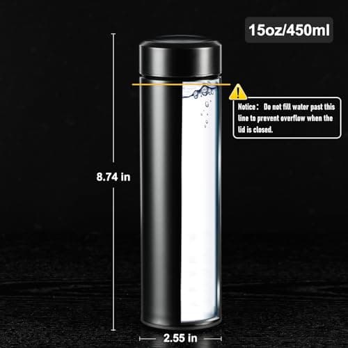 PARACITY Insulated Water Bottle, 17 oz Stainless Steel Water Bottles, Double Wall Vacuum Hot Drinks Thermo, Metal Water Bottle Keeps Hot for 12 Hrs, Cold for 24 Hrs, for Coffee, Tea