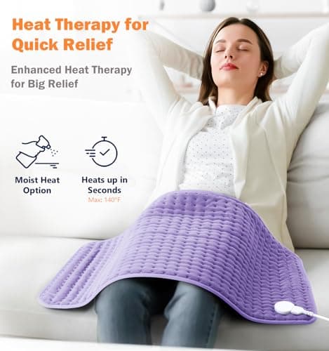 17"x33" Heating Pad for Back Pain Relief, Electric Heating Pads for Neck/Shoulder/Muscle Pain, Auto Off, 6 Heat Settings - Mothers Day Christmas Gifts for Women Mom Sister Wife Grandma
