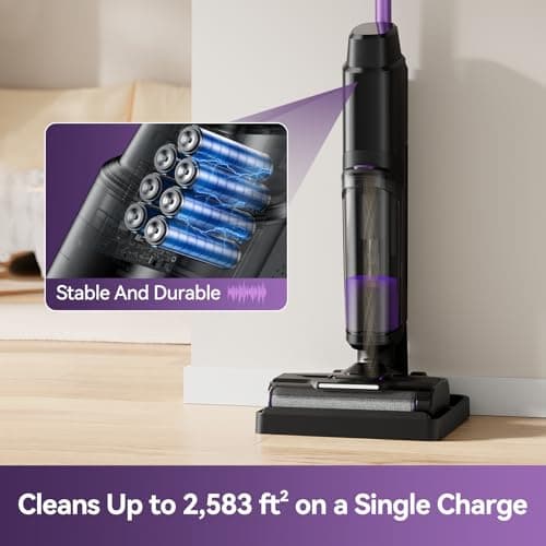 Twotoo Wet Dry Vacuum Cleaner 16,000Pa,45Mins Runtime Cleaning Area 2,600 ft²,Cordless Vacuum Cleaner, Cordless Vacuum and Mop All in One,for Hard Floors Sticky Messes and Pet Hair,W15 Set