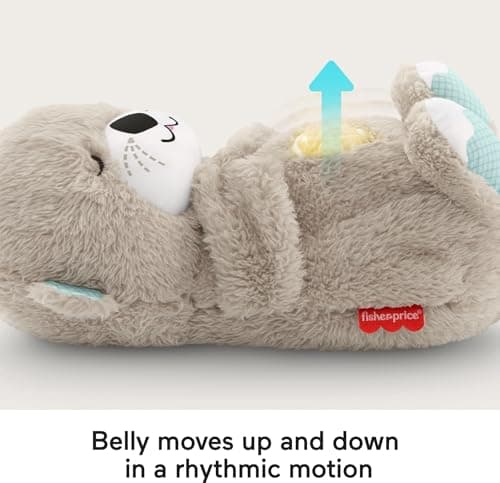 Fisher-Price Baby Toy Soothe 'n Snuggle Otter Portable Plush Sound Machine with Music Lights & Breathing Motion for Newborns 0+ Months