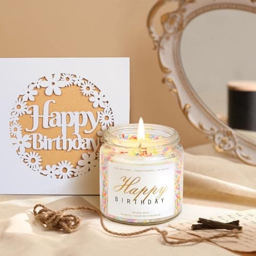 Birthday Gifts for Women, Teen Girl Gifts, Birthday Gifts for Her, Happy Bday Gift Box for Girl, Women, Sister, Daughter, Best Friend, Friendship, Cute Daisy Glass Cup Gifts Set 7PCS, 16oz, Beige