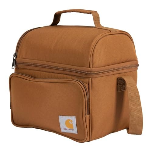 Carhartt Camping Cooler, Worksite Lunchbox, Soft Shell Cooler for Construction Sites, Work and Everyday Use Cooler, Brown