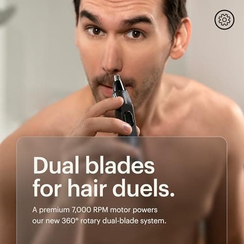 MANSCAPED MANSCAPED® The Weed Whacker® 2.0 Electric Nose & Ear Hair Trimmer – 7,000 RPM Precision Tool with Rechargeable Battery, Wet/Dry, Easy to Clean, Improved Stainless Steel Replaceable Blade