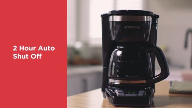 BLACK+DECKER 12-Cup Digital Coffee Maker, Programmable, Washable Basket Filter, Sneak-A-Cup, Auto Brew, Water Window, Keep Hot Plate, Black