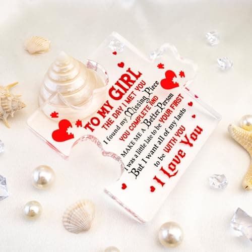 I Love My Gf, I Love My Girlfriend, Gf Gifts, Miss You, Gift for Gf, Valentines Day Gifts for Gf, Girlfriend Birthday Gift Ideas, Soulmate Gifts for Her, To My Girl Acrylic Block