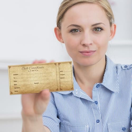 Fancy Land Gift Certificates for Business Christmas Blank Gift Card Certificate with Envelopes for Spa Salon Restaurant Custom Vouchers Supplies 25Pcs