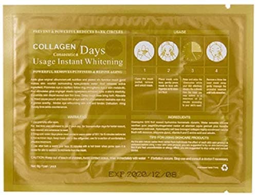 10 Pairs Collagen Crystal Eye Mask and 10 Pcs Collagen Crystal Lip Mask, Anti Aging Eye and Lip Mask, Collagen Crystal Mask Set (Gold)