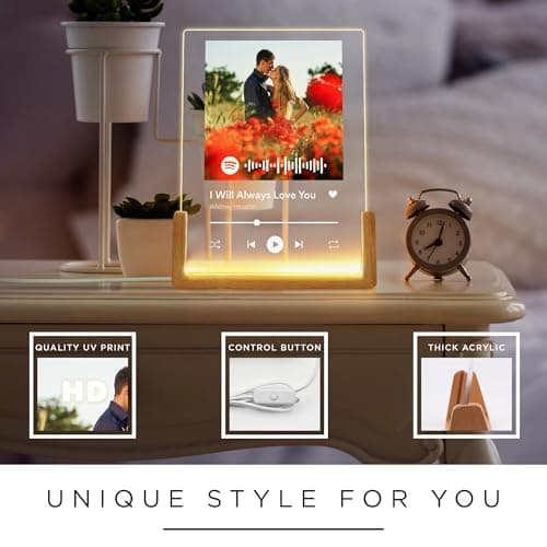 My Sign Center Personalized Gifts for Girlfriend, Her, Women, Wife - Custom Spotify Plaque, Customized Picture Frame For Couple, Boyfriend, Him, Anniversary and Birthday, 6"x8" Acrylic Photo