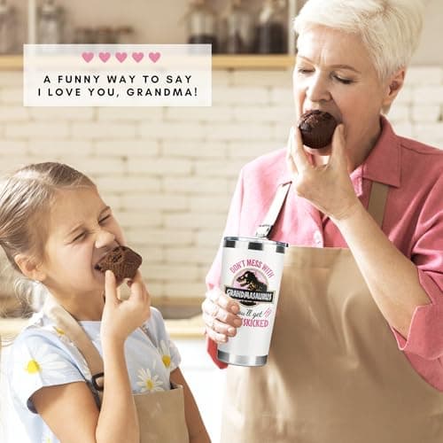 Grandma Gifts - Birthday Gifts for Grandma - Mothers Day, Christmas Gift Ideas for Grandmother from Grandchildren, Granddaughter, Grandson, Grandkids - 20 Oz Stainless Steel Tumbler