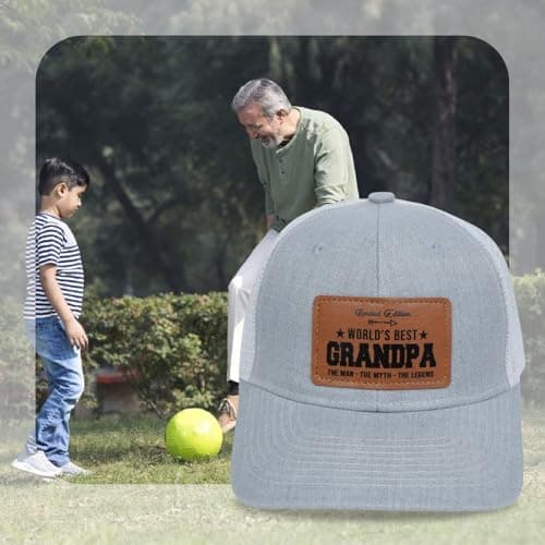 Men's Hat Gifts - Men Cap Gifts for Christmas Father's Day Birthday Trucker Hat Leather Pattern Baseball Cap