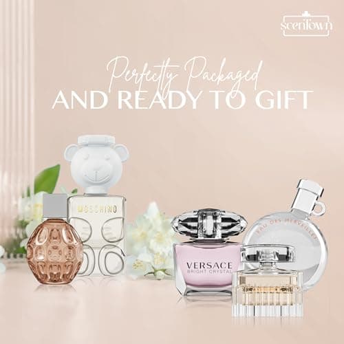 Scentown Mini Perfumes for Women (Giftset Bundle of 5) – Designer Perfume Samples for Women Packed in an Elegant Gift Box – Bundle Includes Moschino, Jimmy Choo, Chloé, Hermes & Versace