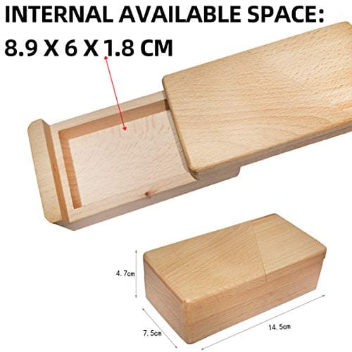 DC-BEAUTIFUL Impossible Puzzle Box 3D Brain Teaser Toy, Original Color Surprise Wooden Magic Box Gift Secret Box for Party Favor Birthday