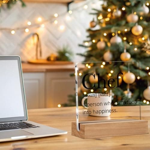 Chef Gifts for Men Women, Chef Definition Gift, Gifts for Chefs, Home Kitchen Decor, Desk Decor Acrylic Sign, 4 x 4 Inches