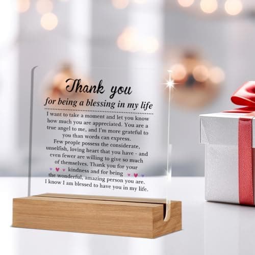 Thank You Gifts for Women Men Friends Besties, Special Appreciation Gifts, Thank You for Being A Blessing in My Life Home Office Decorative Signs Plaque for Desk