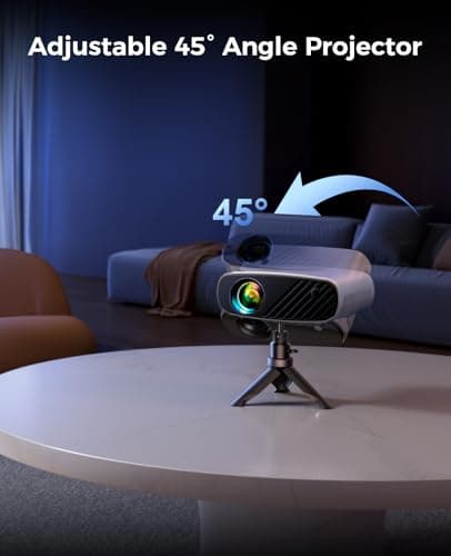 Mini Projector for iPhone, ELEPHAS 2024 Upgraded 1080P HD Projector, 8000L Portable Projector with Tripod, Movie Projector Compatible with Android/iOS/Windows/TV Stick/HDMI/USB