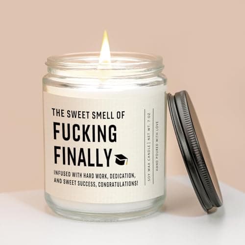 Shqiueos Funny Graduation Gifts for Her Him, Graduation Candle for Women Men Lavender Scented 7 Oz, 2025 Graduations Gifts for Masters Degree, College, High School, PhD Grad Gift for Nurse Law School