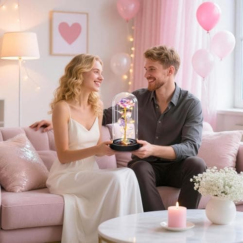 Childom Birthday Gifts for Women,Flowers for Delivery Prime,Colorful Rainbow Light Up Rose in A Glass Dome,Christmas Rose Gifts for Her Mom Women Wife Girl Grandma on Christmas Anniversary Valentines