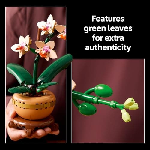 LEGO Botanicals Mini Orchid Building Set - Artificial, Fake Orchid for Home Decor, Adults Ages 18+ - Gift for Birthdays - Indoor Plant Decorations for Table, Desk, Office - 10343