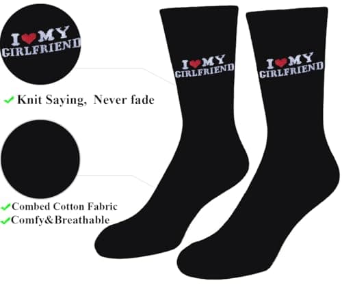 Gift for Boyfriend I Love My Girlfriend Socks Christmas Anniversary Valentines Gift for Boyfriend Socks Gift for Him